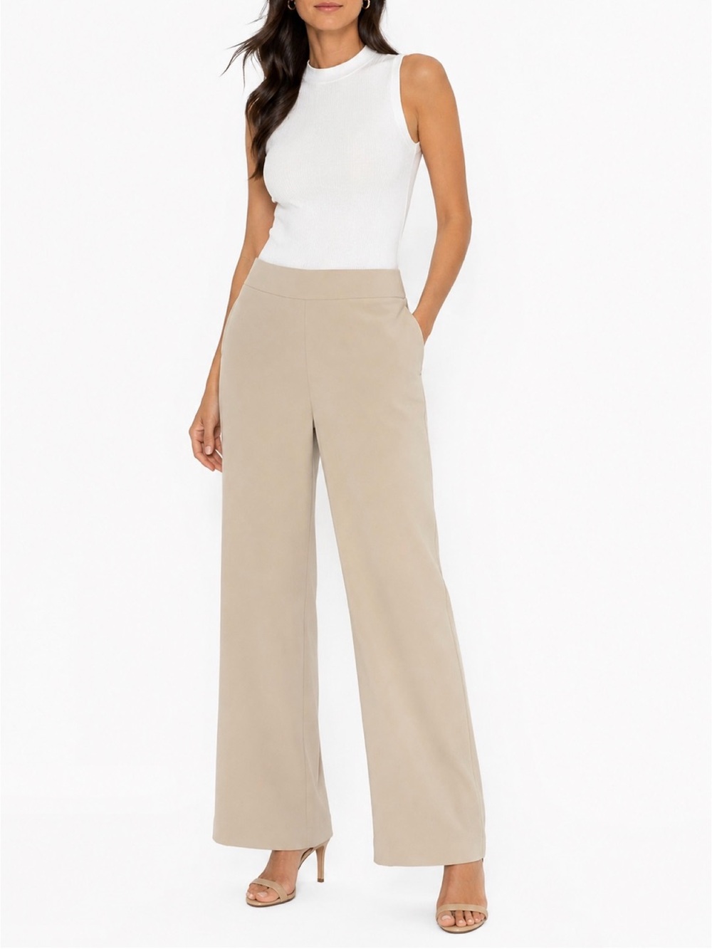 Giorgio Armani Wide Leg Beige Pants